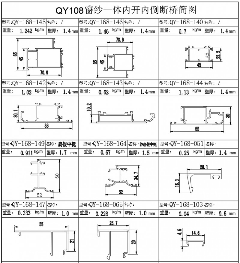 QY108窗紗一體內開內倒斷橋系列